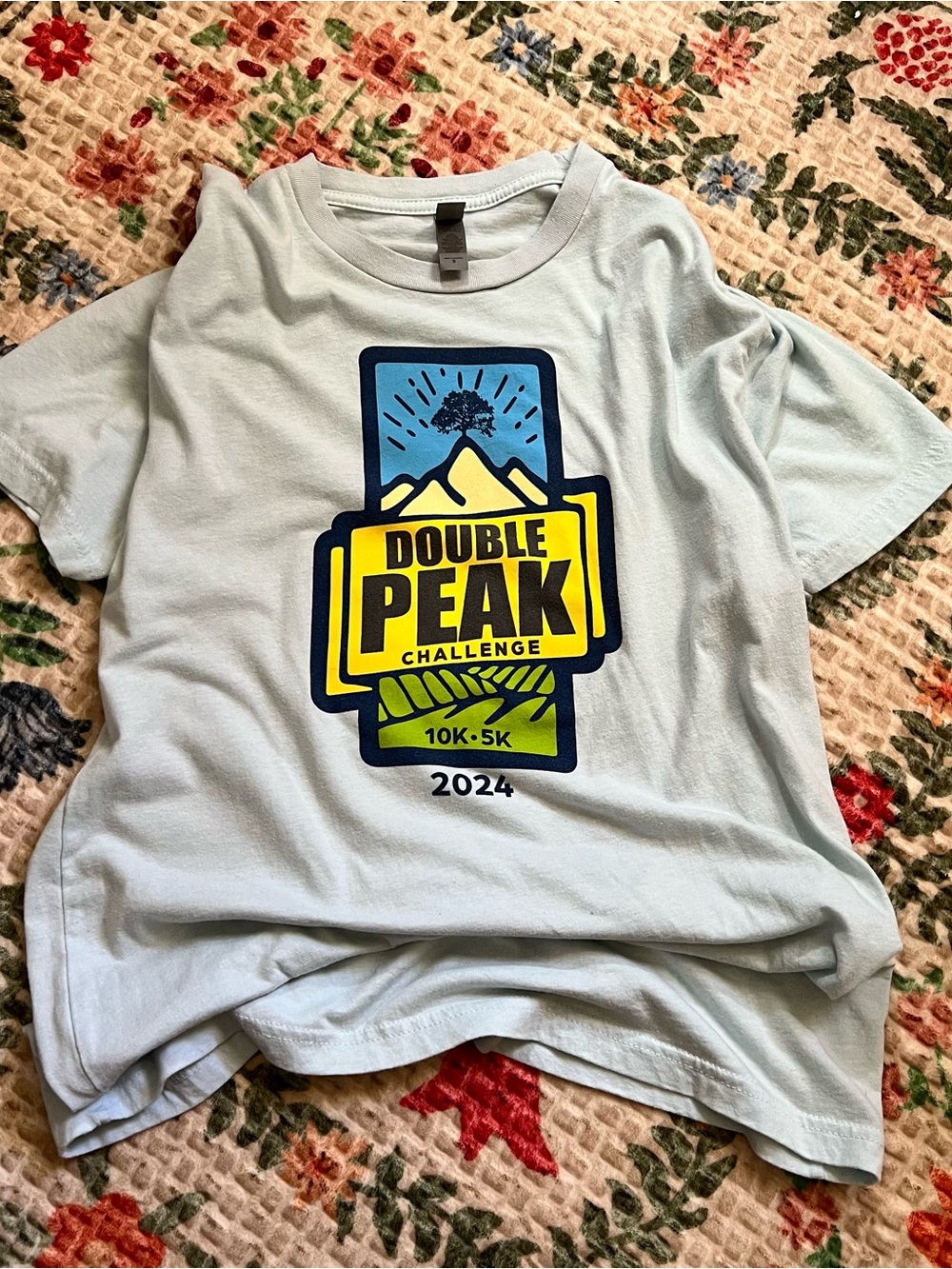 Double Peak Challenge Graphic Tee - Light Blue